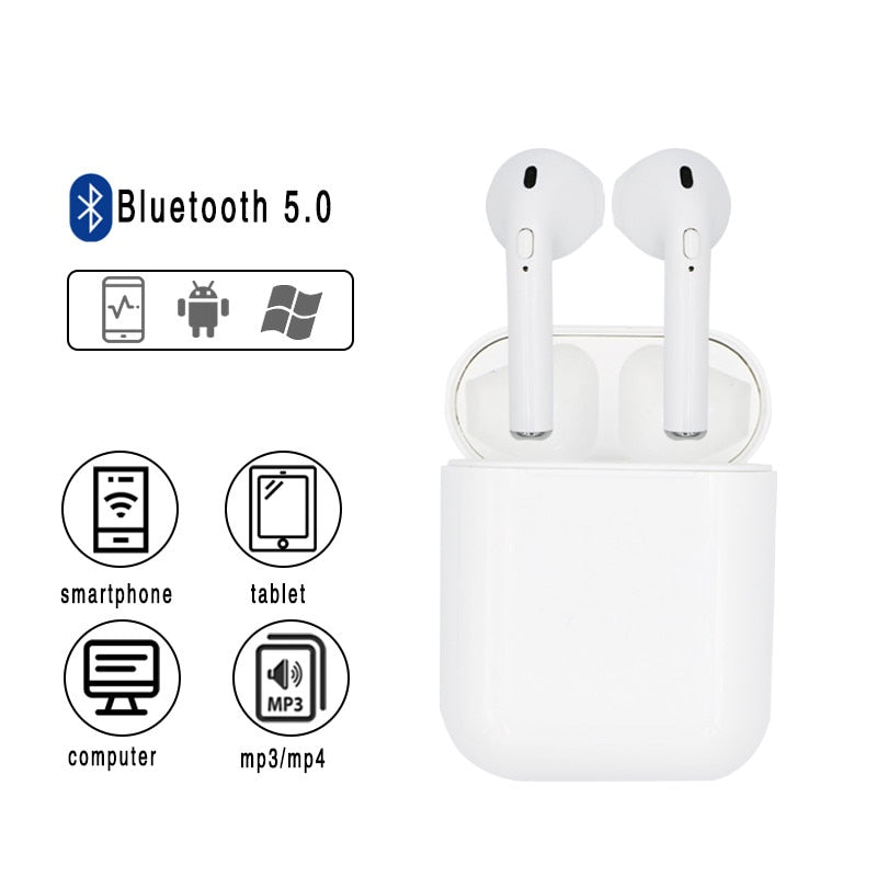 i10s tws Bluetooth Earphone 5.0 Original Handsfree Head phones USB Charging HiFi Music 3D Sound Earbuds For iPhone Android pods