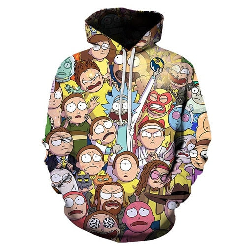 BIAOLUN 2019 Rick and Morty Jumper Fashion 3D Hoodies Creative Harajuku Galaxy Printing Casual Hoody Funny Sweatshirt Size S-6XL