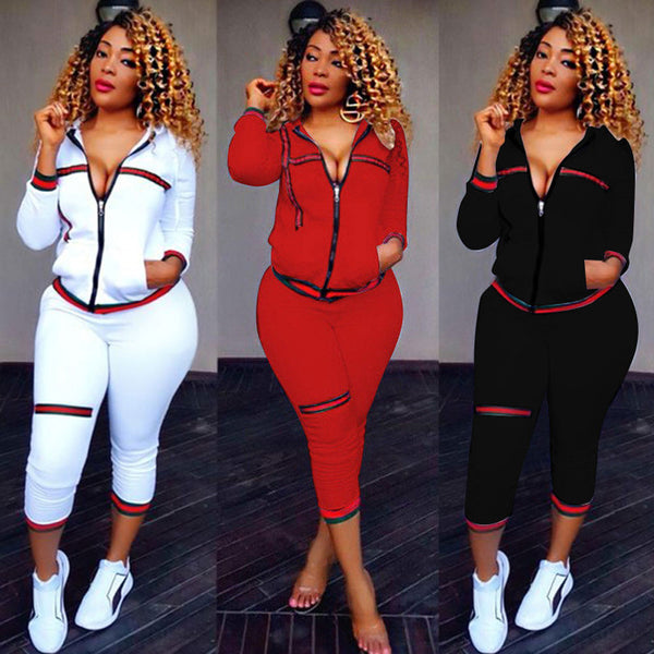 Womens 2 PCS Tracksuits Set Ladies 2019 new Brand Autumn Long Sleeve Casual O-Neck Hoodies +long pants Plus Size спортивный кост