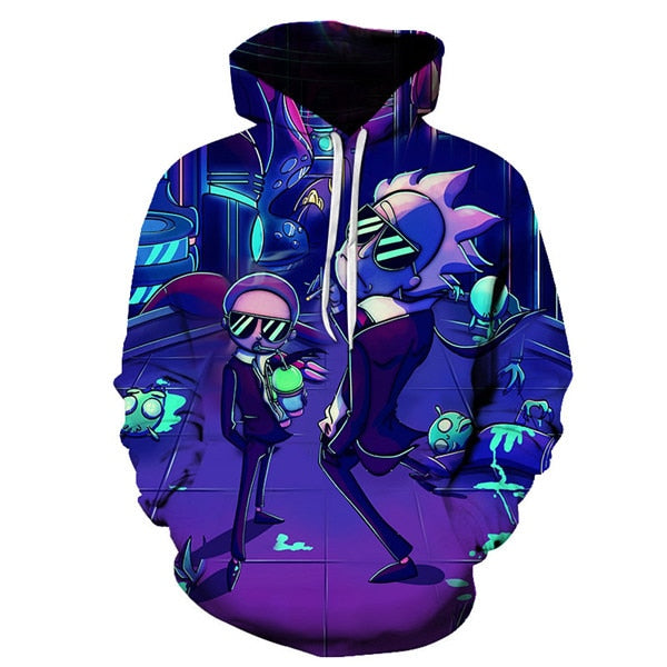 BIAOLUN 2019 Rick and Morty Jumper Fashion 3D Hoodies Creative Harajuku Galaxy Printing Casual Hoody Funny Sweatshirt Size S-6XL