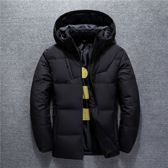 New Winter Jacket Men High Quality Fashion Casual Coat Hood Thick Warm Waterproof Down Jacket Male Winter Parkas Outerwear