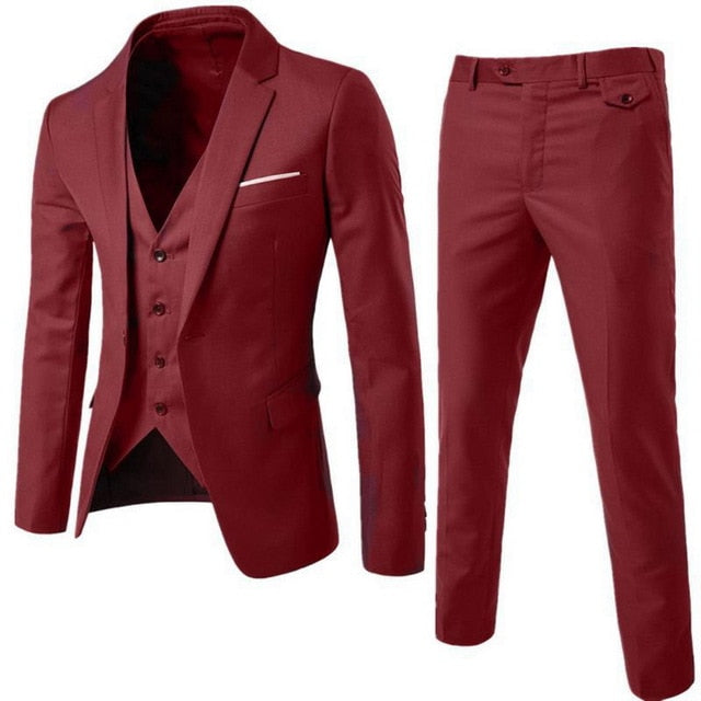 2019 Male Suits Blazer Slim Business Formal Dress Waistcoat Groom Man Suit Exquisite Weeding Office Pants Set Thin Blazer