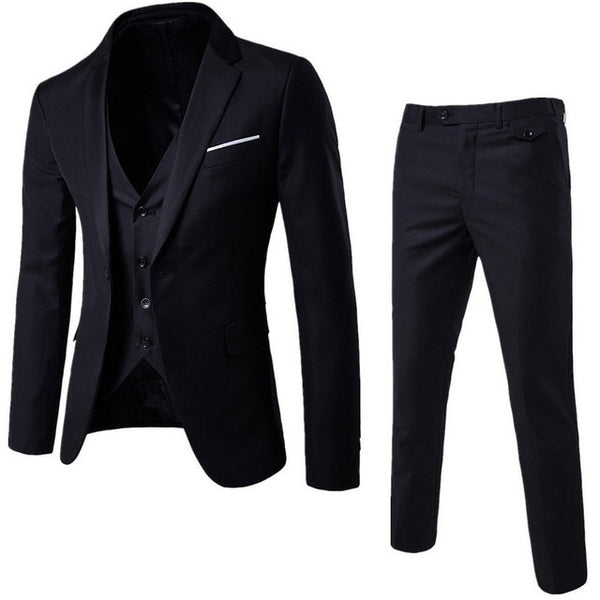 2019 Male Suits Blazer Slim Business Formal Dress Waistcoat Groom Man Suit Exquisite Weeding Office Pants Set Thin Blazer