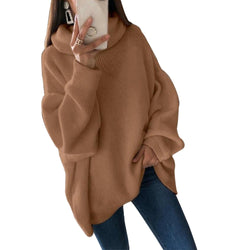 CALOFE 2019 Women Oversized Thicken Basic Knitted Sweater Female Solid Turtleneck Pullovers and Sweaters Autumn Winter Jumpers