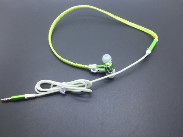 Earphone Glowing Luminous Light Metal Zipper Earbuds Glow In The Dark Head For iphone Samsung  MP3 With Mic Xiaomi Huawei