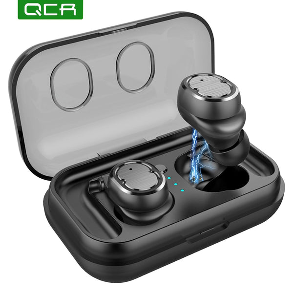 QCR T8 Wireless Earphone TWS Sport Bluetooth V5.0 Headset Touch Control True Earbuds Bass 6D Stereo Head-free IPX5 Waterproof