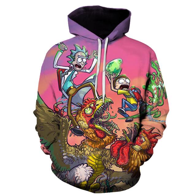 BIAOLUN 2019 Rick and Morty Jumper Fashion 3D Hoodies Creative Harajuku Galaxy Printing Casual Hoody Funny Sweatshirt Size S-6XL