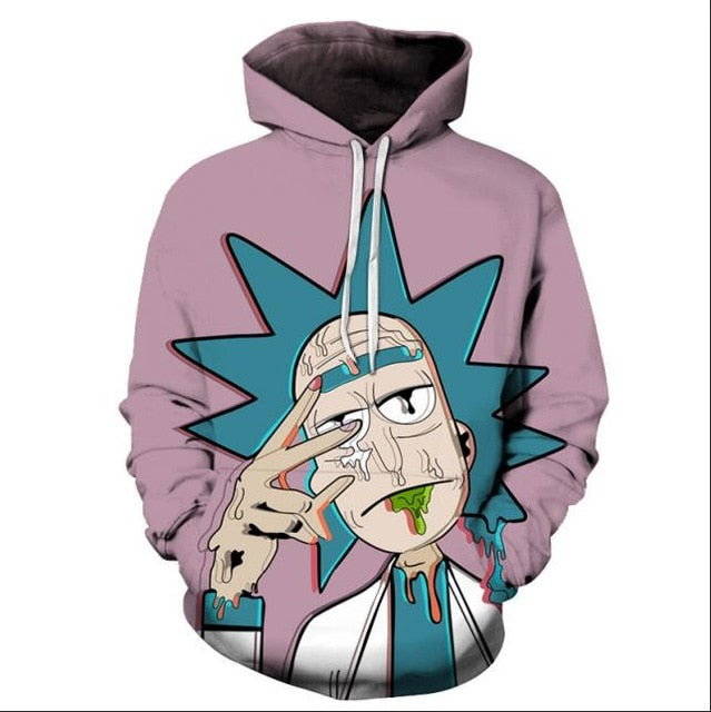 BIAOLUN 2019 Rick and Morty Jumper Fashion 3D Hoodies Creative Harajuku Galaxy Printing Casual Hoody Funny Sweatshirt Size S-6XL