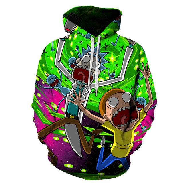 BIAOLUN 2019 Rick and Morty Jumper Fashion 3D Hoodies Creative Harajuku Galaxy Printing Casual Hoody Funny Sweatshirt Size S-6XL