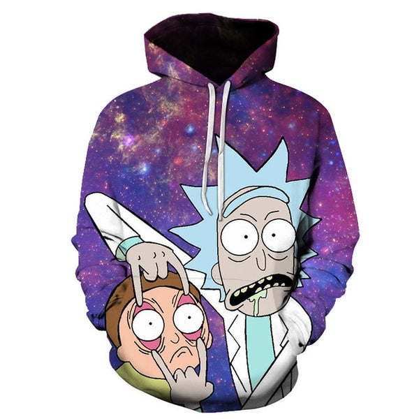 BIAOLUN 2019 Rick and Morty Jumper Fashion 3D Hoodies Creative Harajuku Galaxy Printing Casual Hoody Funny Sweatshirt Size S-6XL