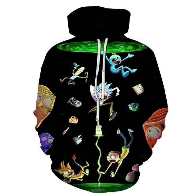 BIAOLUN 2019 Rick and Morty Jumper Fashion 3D Hoodies Creative Harajuku Galaxy Printing Casual Hoody Funny Sweatshirt Size S-6XL